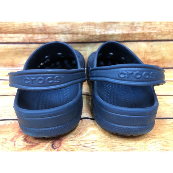 Crocs Baya Logo Clogs Blue Slip On Shoes Waterproof Sandals Mens 11 (G6O) - Picture 9 of 10